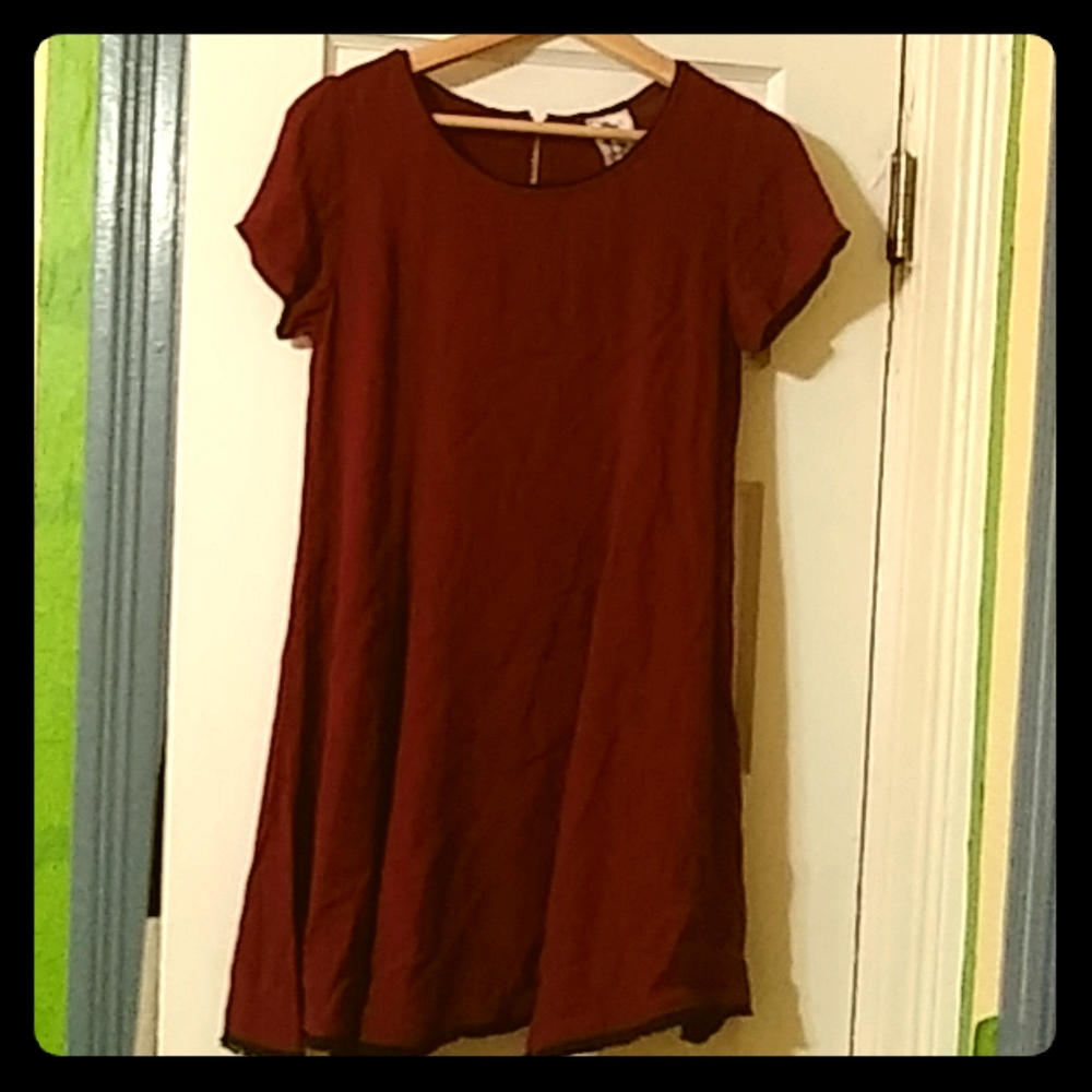 Burgandy baby doll dress